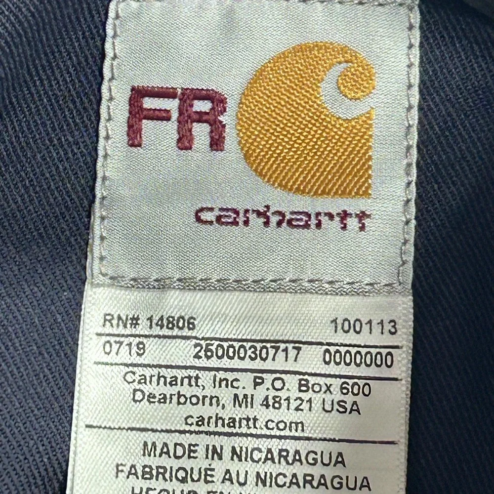 NEW Carhartt Shirt Mens XL Blue Flame Resistant FRS160 Button‎ Up Workwear